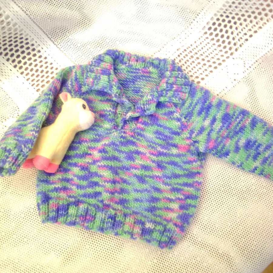 Knitted Polo Jumper for Babies and Children, Baby Shower Gift, Baby Clothes