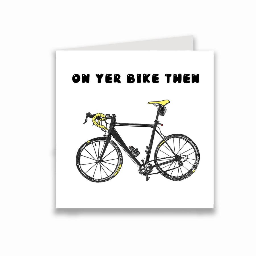 Funny cyclist leaving card