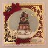 Christmas Card Warmest Wishes Sleigh full of Presents 3D Luxury Handmade Card