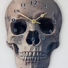 Skull wall clock - 28cm tall novelty clock sent Post Free