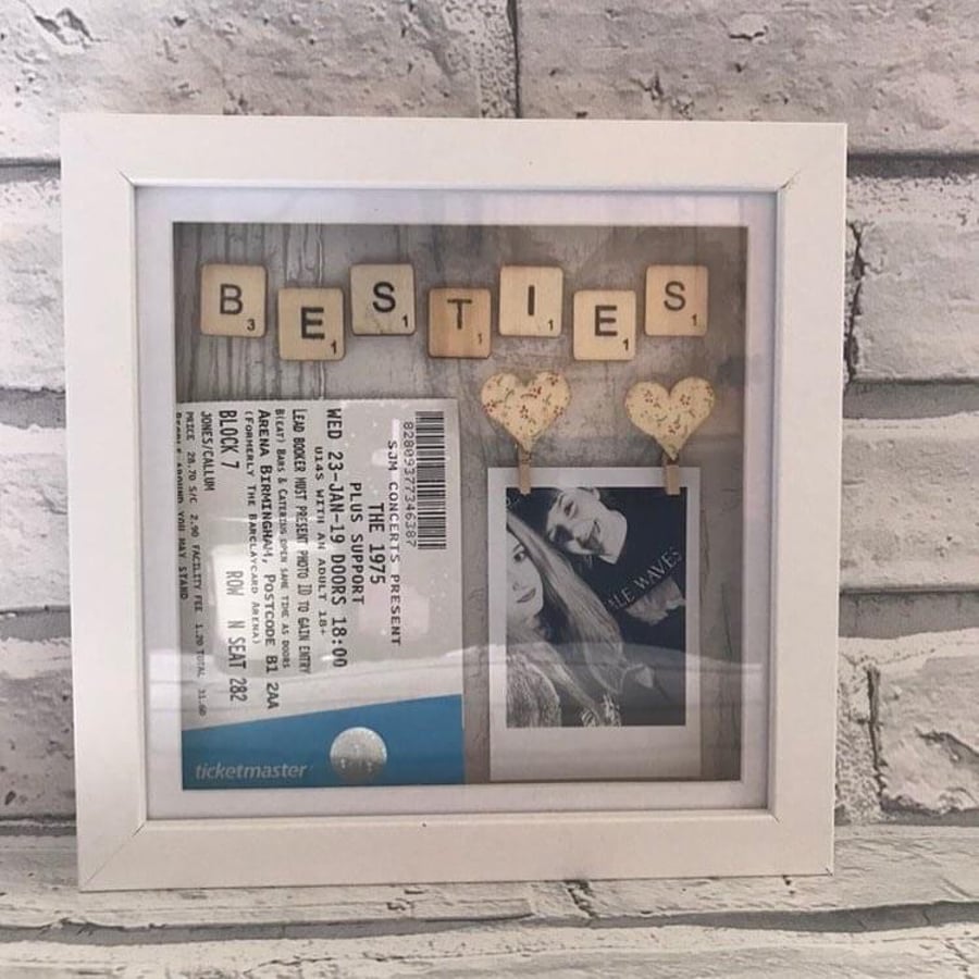 Besties photo frames, memories box frame, best friend gift, besties gift, photo 