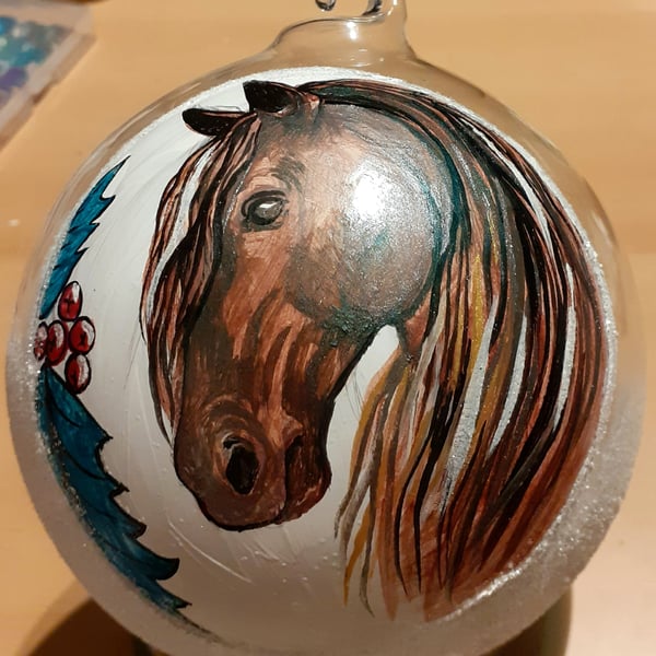 Glass bauble with horse