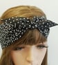 Polka Dot and Floral self tie summer headband, head scarf, hair tie - Image 1