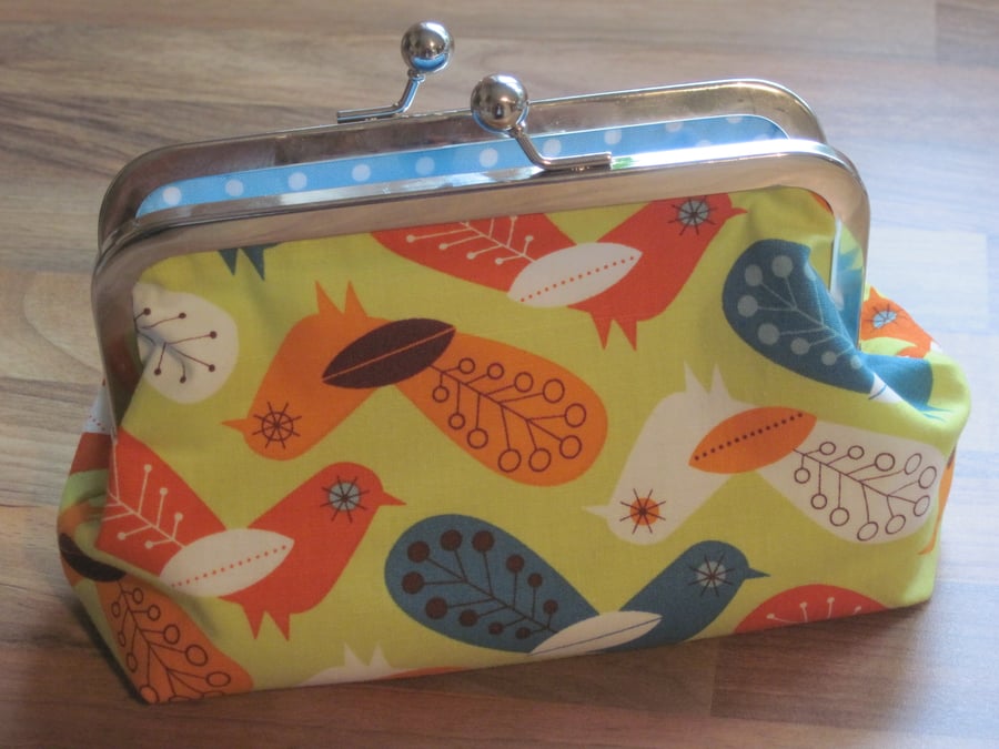 Funky BIRD fabric purse