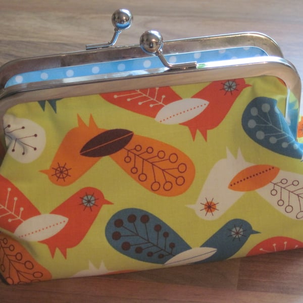 Funky BIRD fabric purse