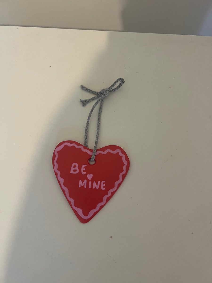 Handcrafted hanging heart decoration 