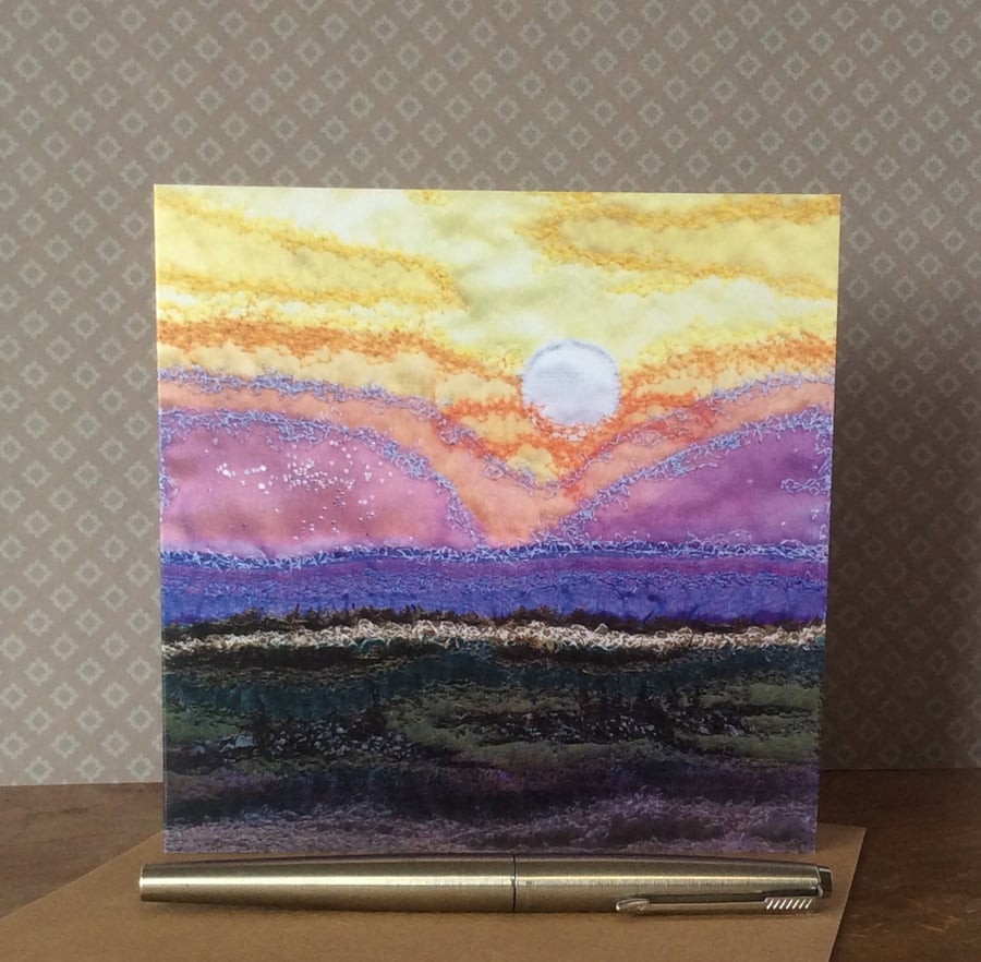 Sunrise and morning mist Card. 