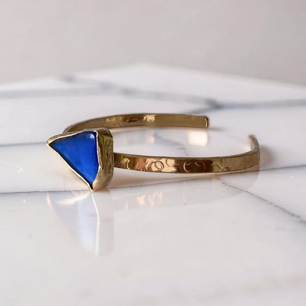 Gold Sea Glass Cuff