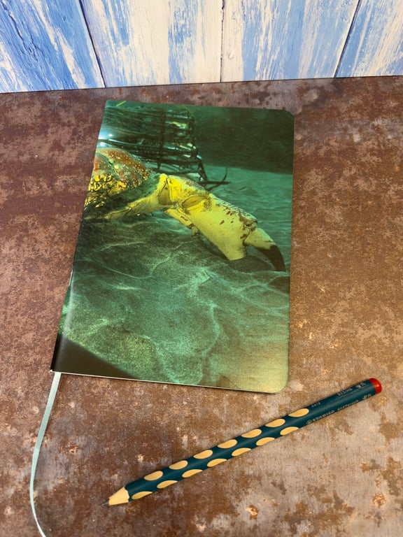 Notebook, Marine themed, A5 (ish), made from up-cycled and recycled materials.
