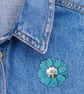 Flower Brooch,Turquoise Flower, Daisy, Flower Badge - Image 3