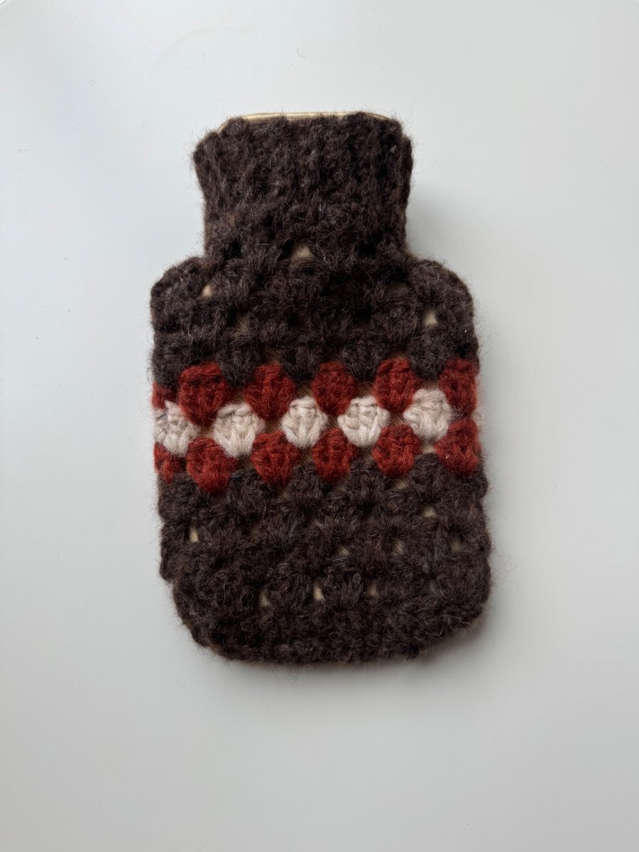 Image of Strip Crochet Hot Water Bottle 