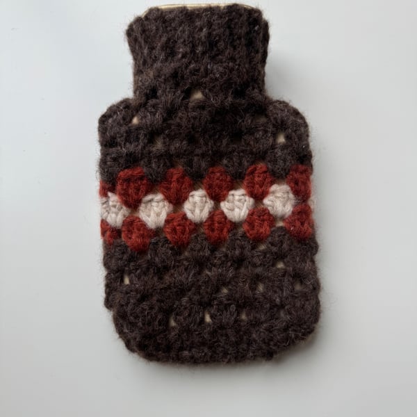 Strip Crochet Hot Water Bottle 
