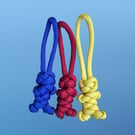 Handmade Paracord Buddy Zip Pull Trio - Primary Collection - Best Value Bundle