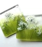Cowparsley coasters, fused glass set of two coasters, gift for the home, wildflo - Image 3