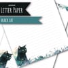 Letter Writing Paper Black Cat