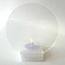 Fused glass 10cm circle display kit - frosted clear with 4mm slot
