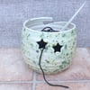 Yarn bowl knitting or crochet wool hand thrown pottery wheelthrown ceramic 
