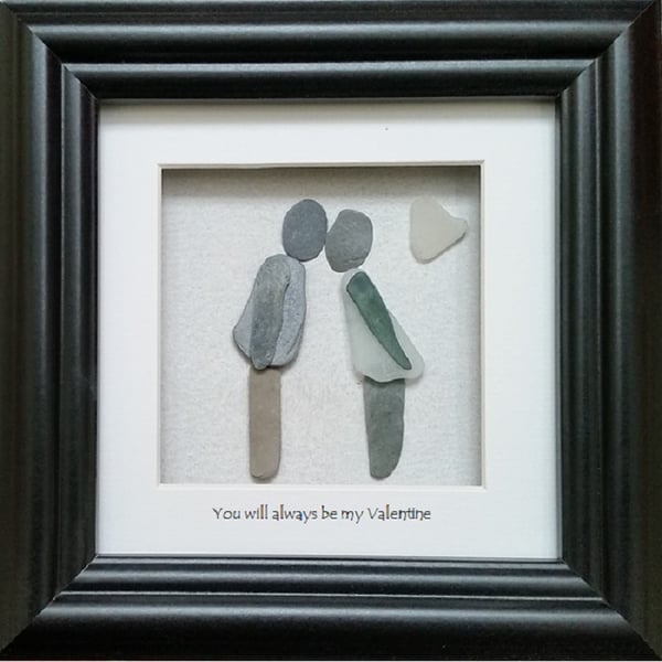 Valentine's Day Pebble & Sea Glass picture 'You will Always be my Valentine'