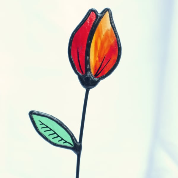 Tulip Stained Glass Flower - Handmade Gifts