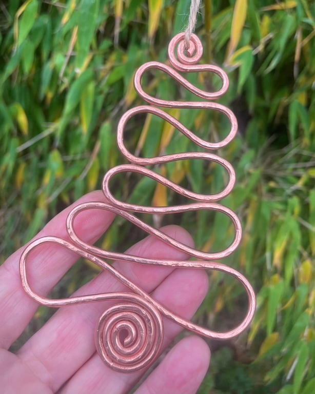 Unique Handmade Copper Tree; Window Hanging Talisman