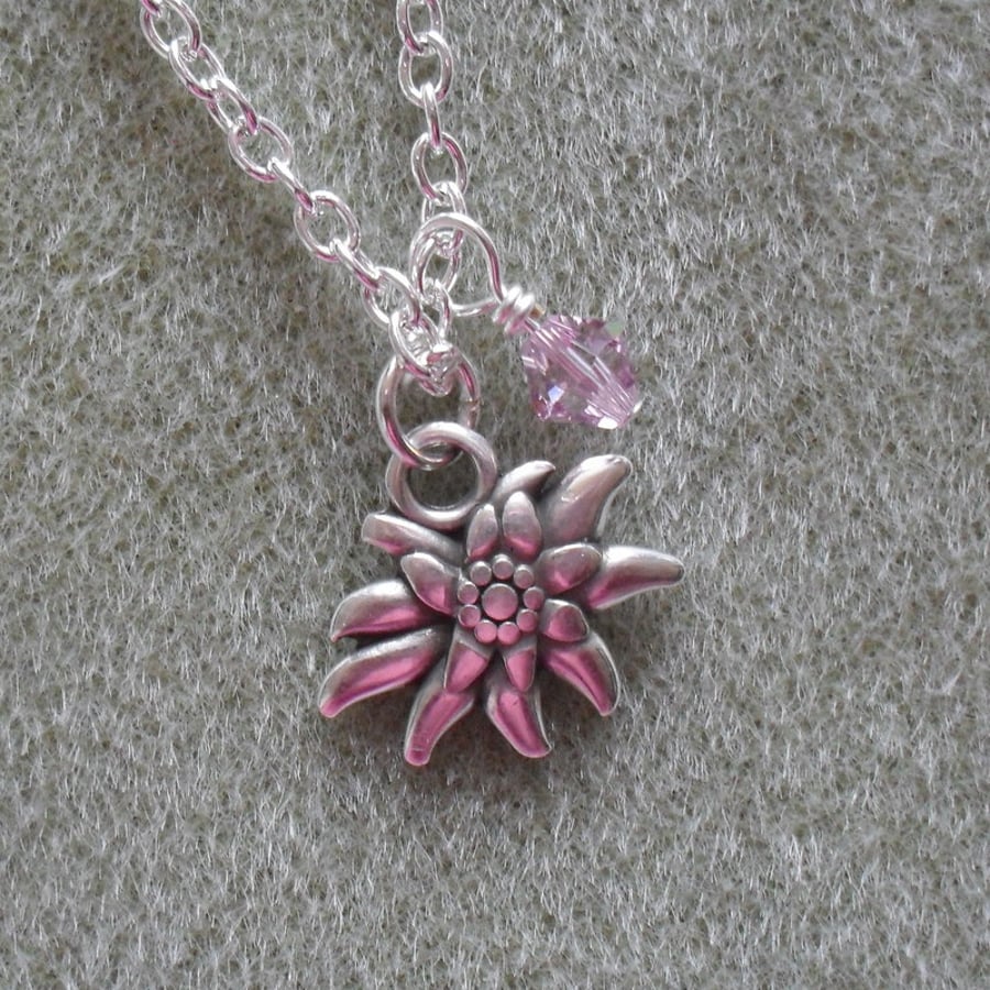 Edelweiss Flower Charm Necklace