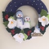 SNOWMAN CHRISTMAS WREATH