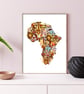 Map of Africa Art Print, Travel wall decor, African wall decor, gift - Image 1
