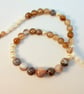 Striped Agate, Glass Pearl & Shell Necklace, Birthday Present, Anniversary gift - Image 2
