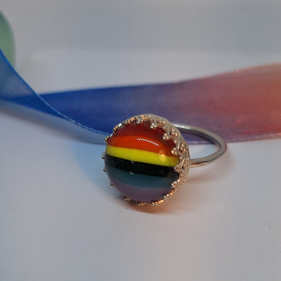 Rainbow Glass Ring