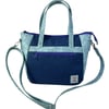 Crossbody Handbag made in Harris tweed and floral faux leather, medium blue bag