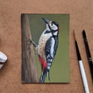 ACEO Original artwork of a Woodpecker