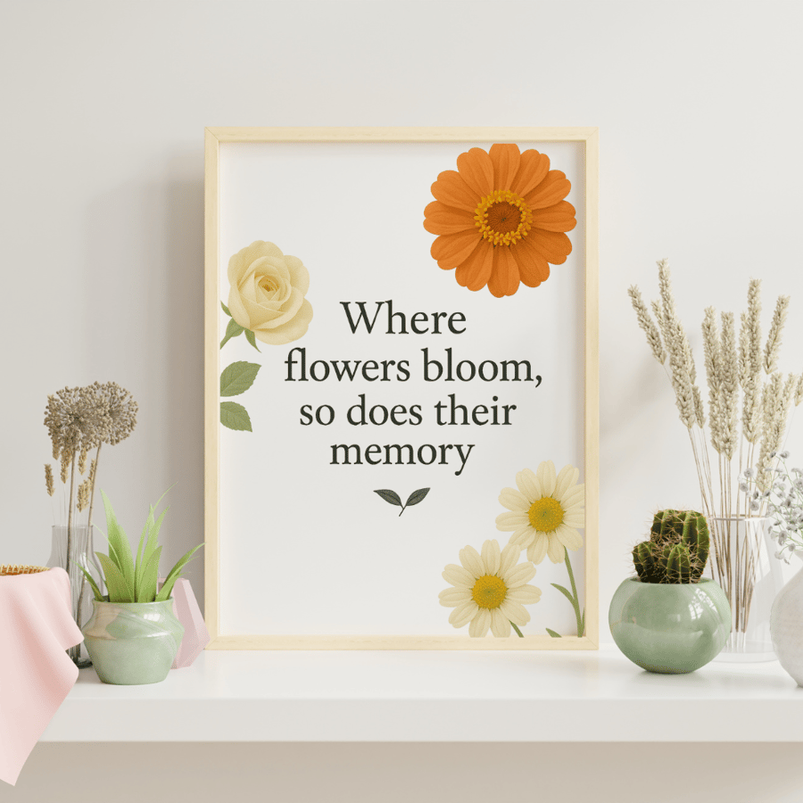 Where flowers bloom, so does their memory. print