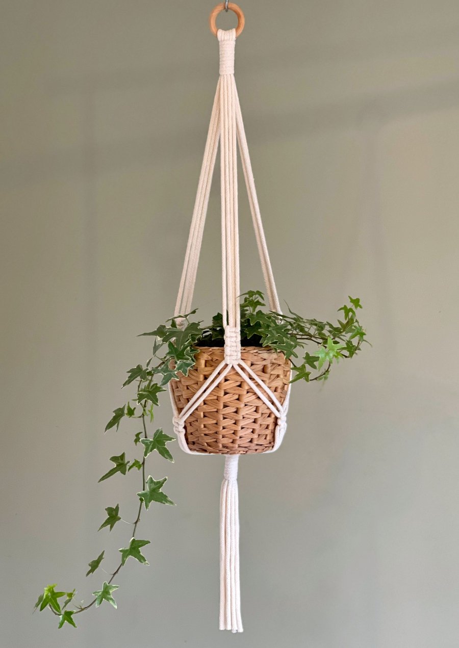 Modern Macrame Plant Hanger in Natural - Design Sample