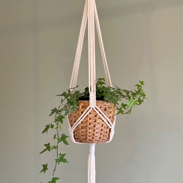 Modern Macrame Plant Hanger in Natural - Design Sample