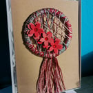 Red and blue woven mini wreath - luxury keepsake card - boxed 