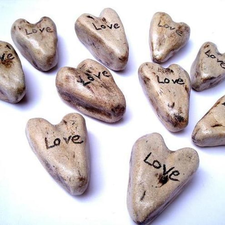Ceramic Heart Paper Weight Stone