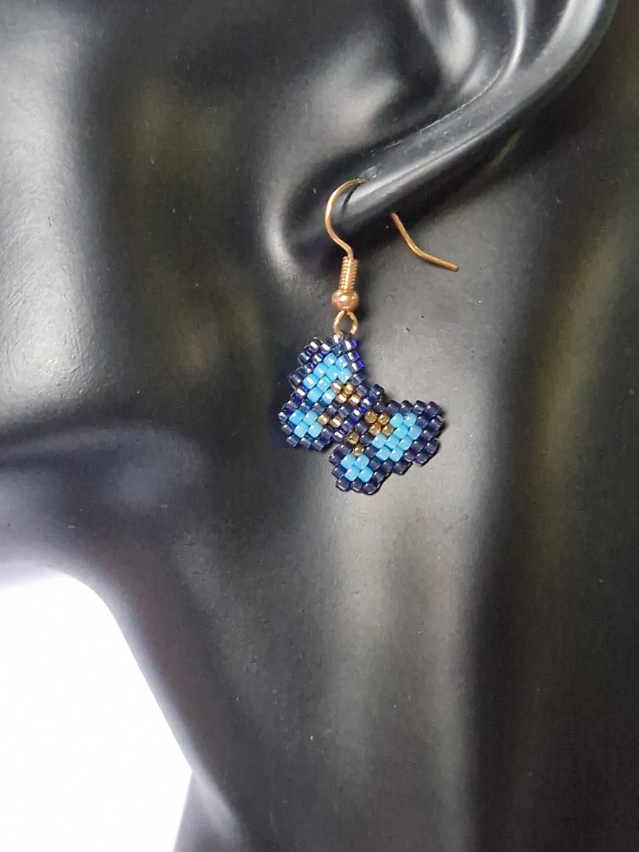 Gorgeous beaded butterfly earrings