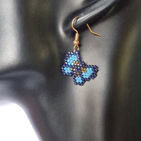 Gorgeous beaded butterfly earrings