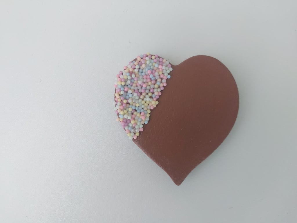 Fake Chocolate Sprinkle Cookie Heart Fridge Magnet Valentines Day Gift
