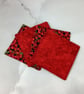 Cherries coasters set of 4, cherry fabric coasters, Handmade - Image 8