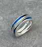 Enamel Stack Ring, freeform stack ring, blue enamel ring, size, ocean, enamel,  - Image 8