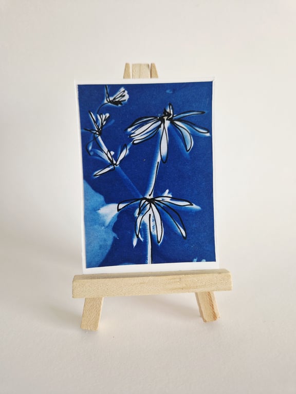 ACEO OOAK original cyanotype Cornish Hedgerow No.1