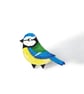 Blue Tit Brooch - Handmade - Image 1