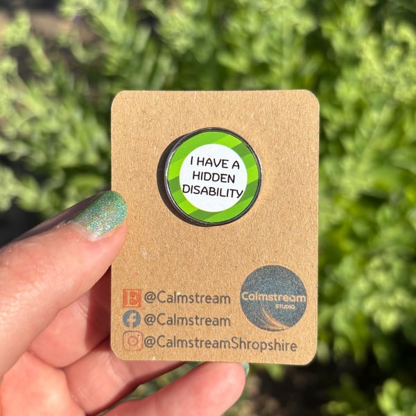Hidden Disabilities Pin Badge Green Awareness Stainless Steel 25 mm