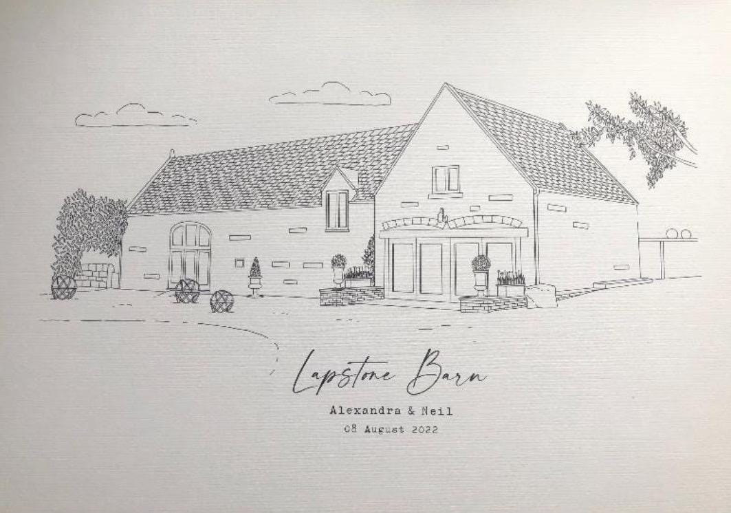 Wedding Venue Greetings card - A5 - Lapstone Barn - anniversary card