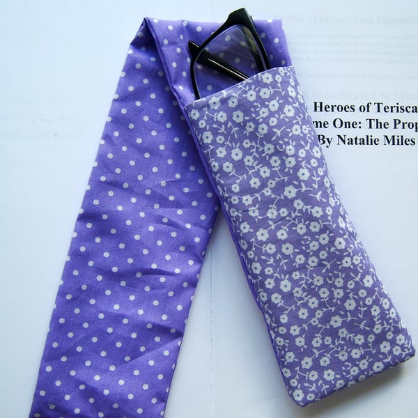 Mauve Fabric Glasses Holder Bookmark