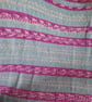 Hand Knitted Baby Blanket Pink Blue Cream Fair Isle Pram Blanket Gift - Image 2