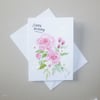 hand painted floral birthday card ( ref FA 313 H2 )