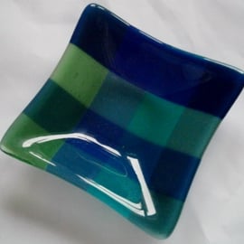 Fused glass Tartan dish