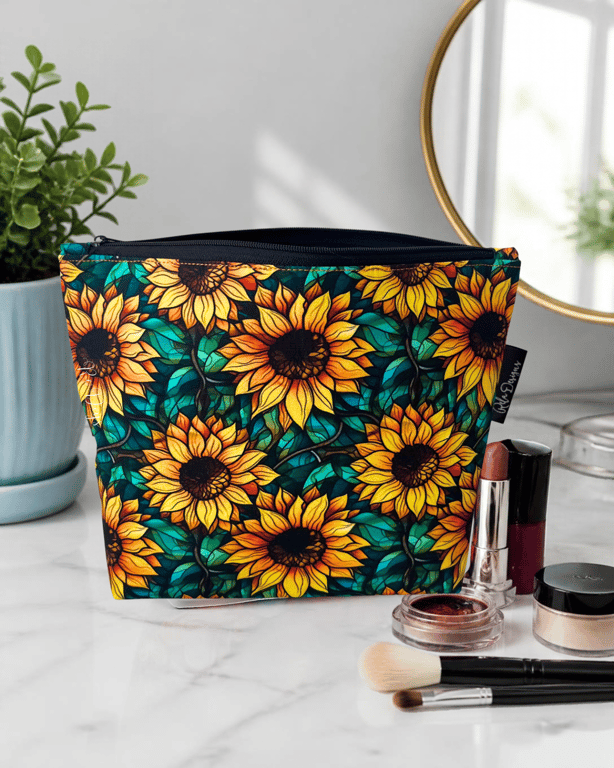 Makeup bags sunflowers